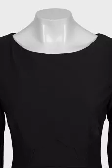 Fitted black dress with tag