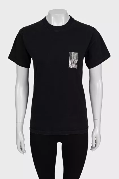 Black T-shirt with a print