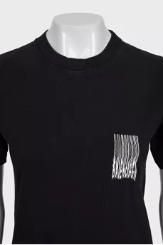 Black T-shirt with a print