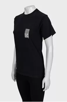 Black T-shirt with a print
