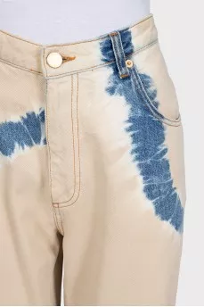 Beige printed jeans
