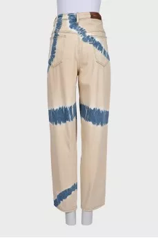 Beige printed jeans