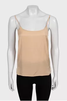 Beige straight-cut T-shirt
