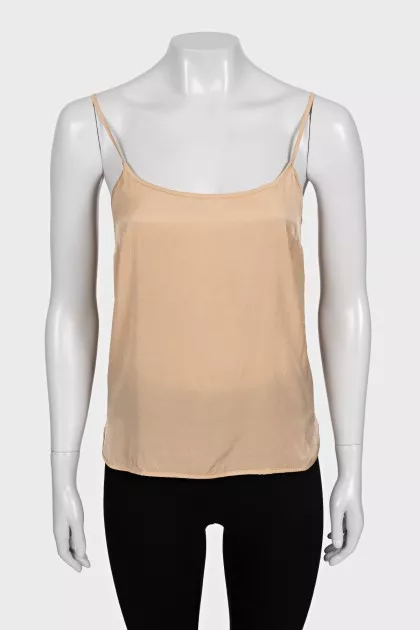 Beige straight-cut T-shirt