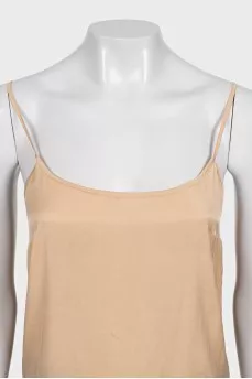 Beige straight-cut T-shirt