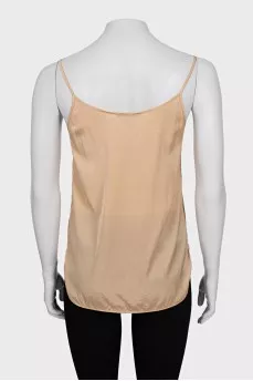 Beige straight-cut T-shirt