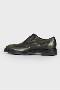 Men's khaki leather shoes