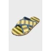 Men's striped sliders