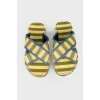Men's striped sliders