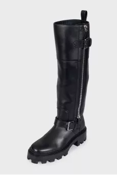 Jaime black leather boots