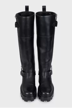 Jaime black leather boots