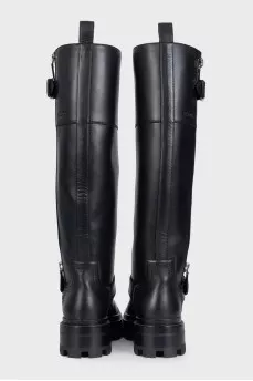 Jaime black leather boots