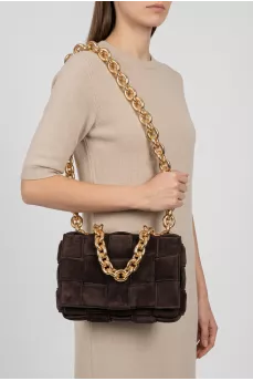 Brown suede Cassette bag