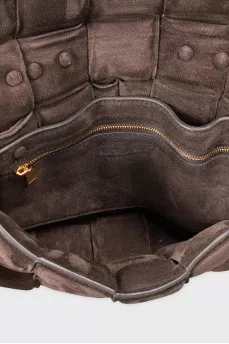 Brown suede Cassette bag