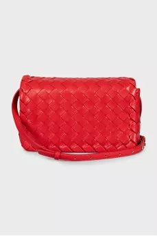 Red bag with leather weave