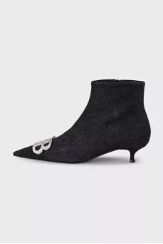 Джинсовые ботильоны на kitten heel
