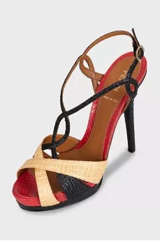 Raffia heeled sandals
