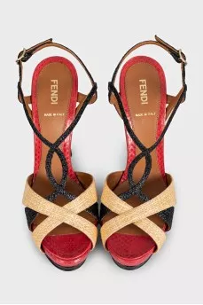 Raffia heeled sandals