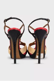 Raffia heeled sandals