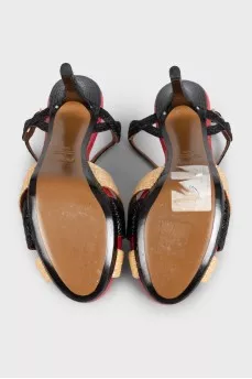 Raffia heeled sandals