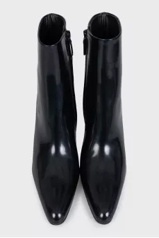 Smooth leather ankle boots with heels