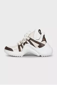 White sneakers with Archlight print