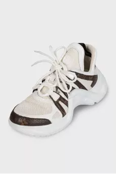 White sneakers with Archlight print