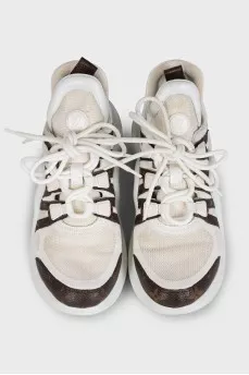 White sneakers with Archlight print