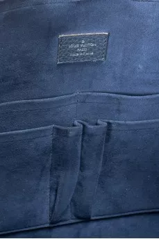 Men's blue leather briefcase