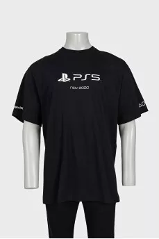 Men's oversized T-shirt with lettering