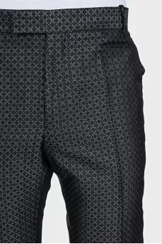 Men's printed silk trousers