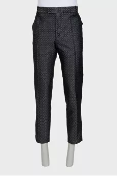 Men's printed silk trousers