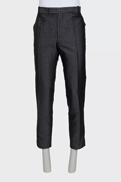Men's printed silk trousers