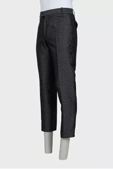 Men's printed silk trousers