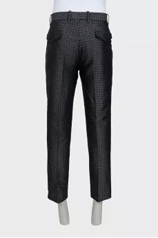Men's printed silk trousers