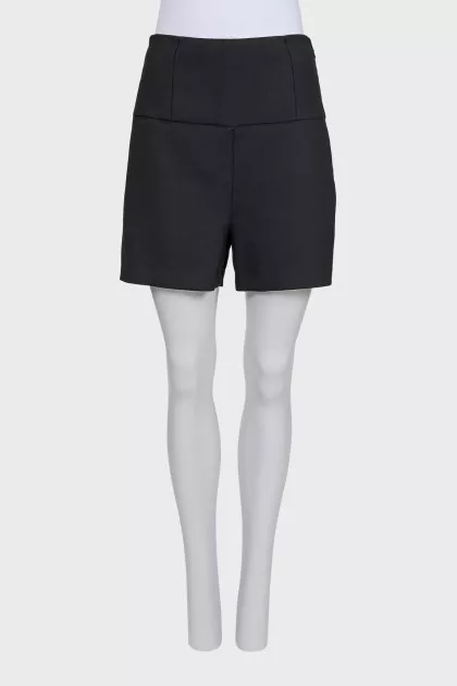 High-waisted straight shorts