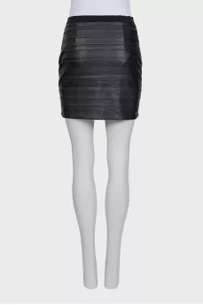 Mini skirt with a zipper and pleats