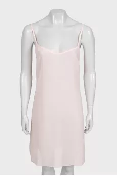 Pink translucent dress with thin straps