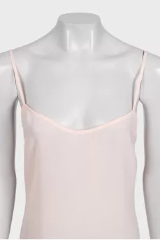 Pink translucent dress with thin straps