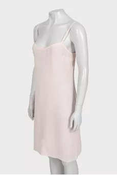 Pink translucent dress with thin straps