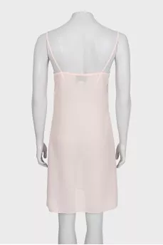 Pink translucent dress with thin straps