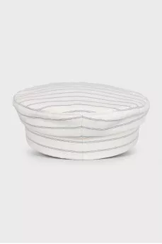 White Baker Boy striped cap