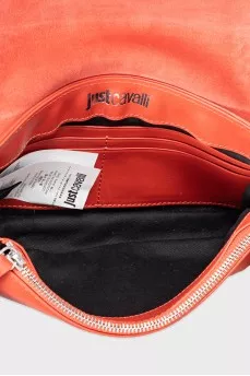 Leather and suede bag with chain