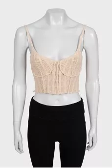Beige knitted top