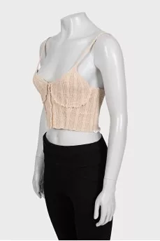 Beige knitted top
