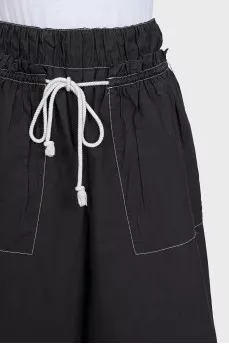 Cropped straight-leg trousers with ties