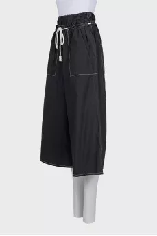Cropped straight-leg trousers with ties