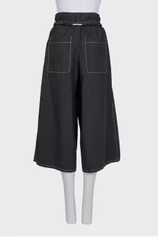 Cropped straight-leg trousers with ties