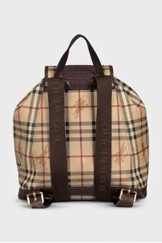 Canvas backpack with signature print
