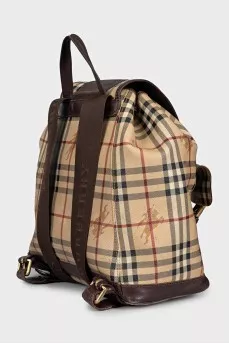 Canvas backpack with signature print